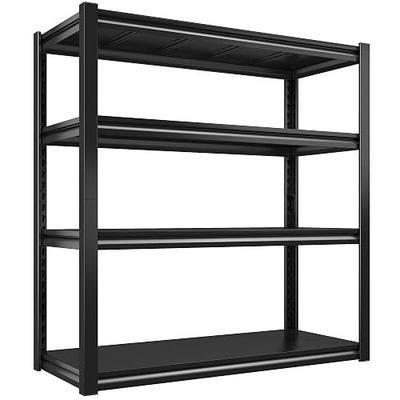 Raybee 40" W Garage Shelving with Steel Panels for Basement Shed Warehouse | 2000Lbs, Double-Layer Columns, Adjustable, Detachable, 4-Tier, Easy Assembly, for Homeowners, 40" W x 19.1" D x 56.9" H