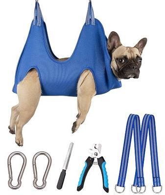 Kkiimatt 10 in 1 Pet Grooming Hammock Harness with Nail Clippers/Trimmer, Nail File, Dog Hammock/Grooming Sling for Nail Trimming/Clipping
