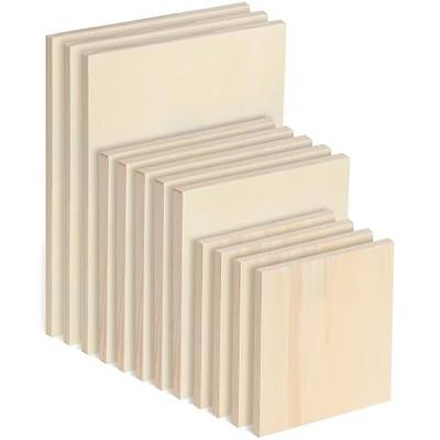 Wood Canvas Boards Unfinished Wooden Panel Boards Paint Pouring Panels for Painting Drawing Home Decor(12 Pieces,3 Sizes)