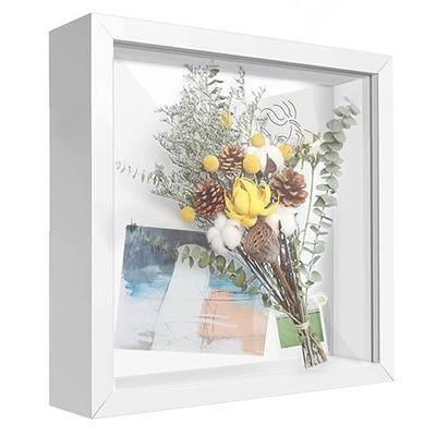 8x8 Shadow Box Frame Display Case with Letter Stickers, 3D Picture Frame, Display Case Box for Memorabilia, Baby Items, Wedding Memories, Crafts, Tickets and Photos (White, 8x8) | 3D Picture Frame, Display Case Box for Memorabilia, Baby Items, Wedding Memories, Crafts, Tickets and Photos