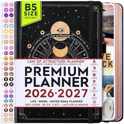 Weekly Monthly Planner 2026-2027, 16-Month Daily Planner with Time Slots | Manifestation Journal, Goal Setting & Gratitude Journal for Women, Include Vision Board Sticker & Calendar Sept 2026-Dec 2027