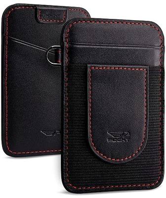 POCKT Card Holder Wallet For Men and Women - Slim Minimalist Front Pocket Wallet Elastic Credit Card Holder Genuine Leather RFID Blocking Card Case Wallets