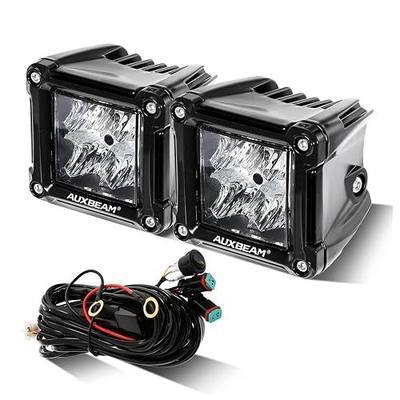 Auxbeam FA Series 3 Inch LED Pods Flood Beam 40W Offroad Cube Lights | Wide Flood Lights, 4800 Lumens, Backup/Reverse Lighting, Side Ditch Lights, Square Light Bar, Bumper A-Pillar Mount, 2-Pack