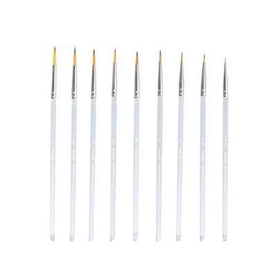 Very fine tip Nylon Hair 9 pcs Watercolor Paint Brush Transparent Acrylic Rod Hook line Pen Stroke Pen for Beginners Art