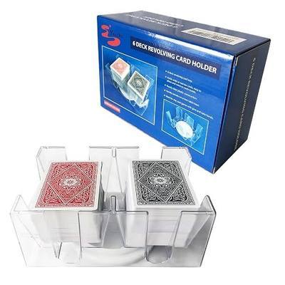 Yuanhe Canasta Playing Card Holder - 6 Deck Revolving Card Tray for Kids & Adults, Rotating Cards Holder for Poker, Canasta, Hand & Foot, Rummy, Go Fish, UNO Games