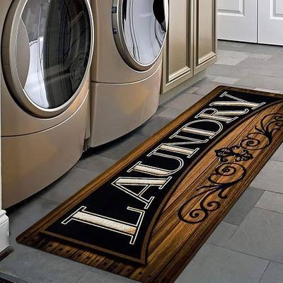 Pauwer Laundry Room Rug Runner 20"x60", Non Slip Waterproof Laundry Mat | Rubber, Washable, Durable, Easy to Clean, Farmhouse Kitchen Mats for Floor, Mudroom,Washroom, Bathroom,Washer, Dryer