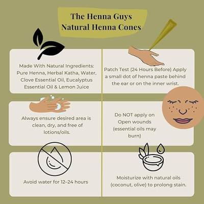 6 Pack of The Henna Guys 100% Natural Ready to Use Henna Cones For Redish Brown Hair Dye - Perfect for Spot hair coloring