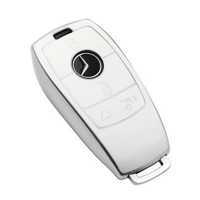 Tukellen for Mercedes Benz Key fob Cover,Special Soft TPU Key Case Protector Compatible with 2021-2026 GLE GLS GLA AMG GT,2019-2023 E-Class A-Class C-Class G-Class CLS 2018-2021 S-Class-White