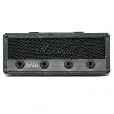 Pluginz Licensed Marshall Stealth Jack Rack- Wall mounting Guitar amp Key Hanger. Includes 4 Guitar Plug Keychains and 1 Wall mounting kit. Easy Installation.