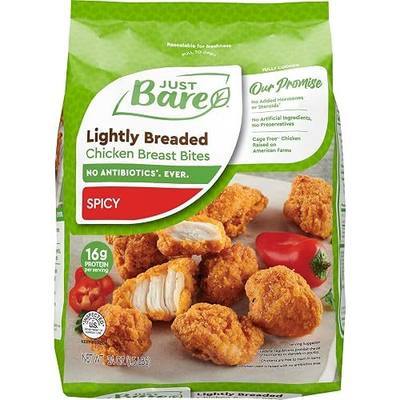 Just Bare® Chicken Lightly Breaded Spicy Breast Bites | Fully Cooked |16 G Protein | Frozen | 1.50 LB