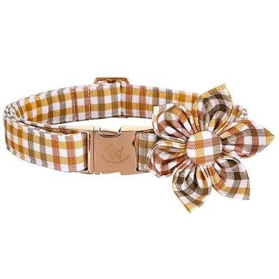 Elegant little tail Flower Dog Collar for Female or Male Dogs, Fall Pet Collar Adjustable Dog Collars with Flower Gift for Medium Dogs