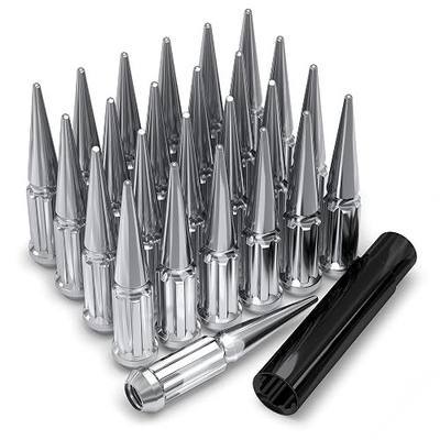 White Knight 3804XL-25AM Chrome 1/2"-20 1-Pc Spline Spike Lug Nut Set with Extra Spline Spike, 25 Pack