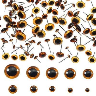 TOAOB 100pcs Deep Brown Glass Eyes Kits 3mm to 12mm Assorted Sizes for Crafts Needle Felting Bears Dolls Decoys Sewing