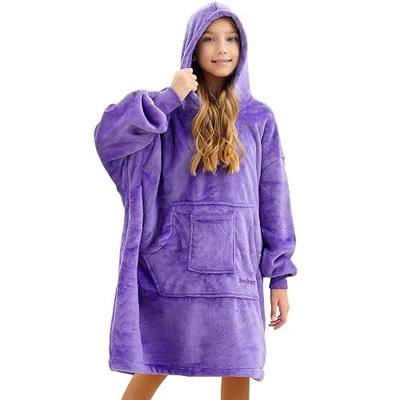 REDESS Blanket Hoodie Sweatshirt, Wearable Blanket Oversized Sherpa with Sleeves Giant Pocket, Cozy Hoodie for Children Kids