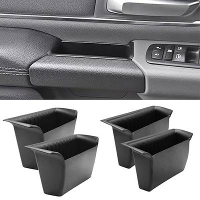 TTCR-II for Ram 1500 Door Organizer 2019 2020 2021 2022 2023 2024 2025 2026 | for 2019-2026 Ram 1500 Door Pocket Organizer Tray Insert 4 Pcs with White-Lines Mats (Does not fit 2500 3500)