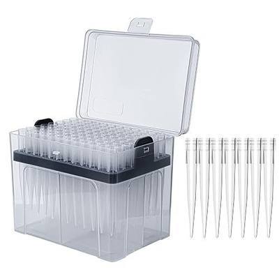 FOUR E'S SCIENTIFIC 1mL Pipette Tips, 1 Rack 96 Tips | 1000μL, Autoclavable Polypropylene (PP), Transparent