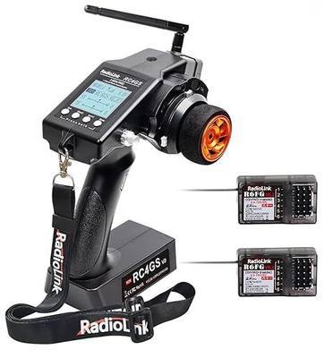 ATA HOBBY Radiolink RC4GS V3(V2 Upgrade) 5 Channel RC Radio Transmitter and 2Pcs R6FG Receiver with Gyro 2.4ghz 400M Remote Controller Kit for Car/Boat/Crawler/Tank/Drifting/Buggy with Lanyard | Receiver with Gyro 2.4ghz, 400M Remote Controller Kit, for Car, Boat, Crawler, Tank, Drifting, Buggy, wit