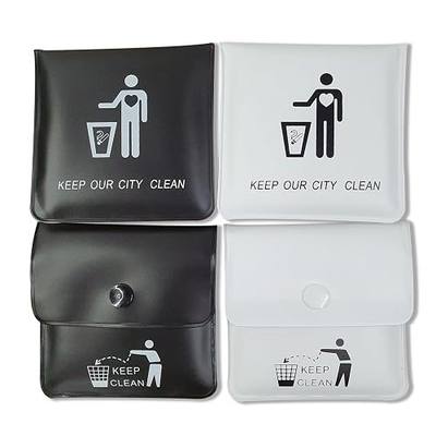 Ashtrays for Cigarettes Pocket Ashtray Pouch - Pack of 4 Premium Fireproof PVC Smell Proof Cool Travel Ashtrays Portable Outdoor Butt Disposal Pouch Fancy Cute Ashtray Black and White
