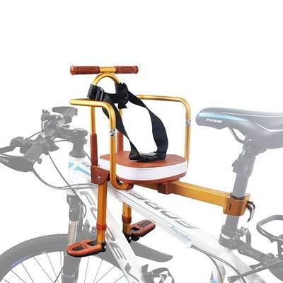 Kids Bike Seat, New Aluminum Alloy Child Bike Seat, Portable Foldable Front Mounted Child Bicycle Seats, Mountain Bike Kids Safety Seat Suitable for Hybrid Cruiser Bicycles