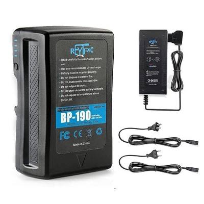 190Wh(13400mAh) V Mount/V-Lock Battery Compatible Video Camera Camcorder Broadcast LED Light with D-Tap Charger