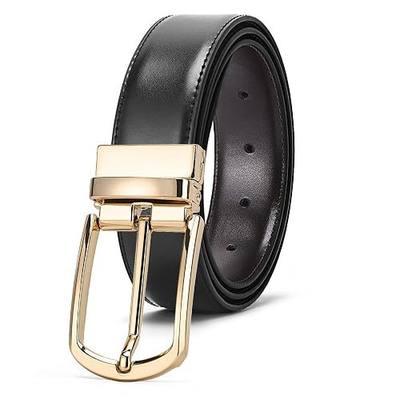 Reversible Leather Belts For Men Big and Tall 32"-62" Trim To Fit With Gift-Box