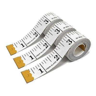 3 Pack Soft Measuring Tape for Body ,Double Scale Fabric Craft Tape Measure Sewing Tailor Cloth Flexible Ruler for Weight Loss 60 inch/150cm,White