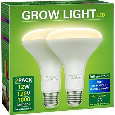 Briignite 2 Pack LED Grow Light Bulb, BR30 Grow Light Bulbs, Full Spectrum | Grow Light 12W, Plant Light Bulbs, Grow light for Indoor Plants, Seedlings, Greenhouse, Hydroponic