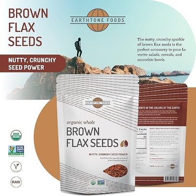 Whole Flax Seed Organic | Raw Brown Flaxseed | USDA Organic & Non-GMO | Omega-3 Fatty Acids, Soluble Fiber, 16 oz