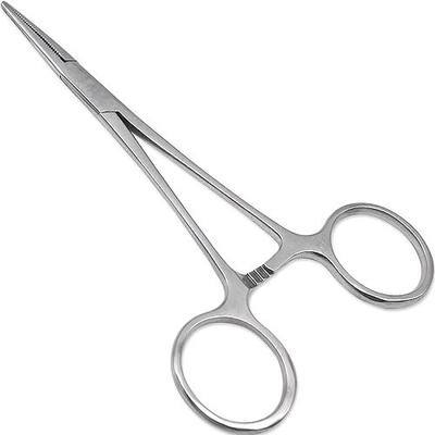 Precision Kelly Hemostat Forceps Locking Tweezers Clamp, Silver, Straight Stainless Steel