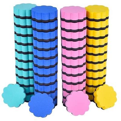 Dry Erase Erasers, 48 Pack Magnetic Whiteboard Eraser Chalkboard Cleansers Wiper for Classroom Office and Home (48flower)