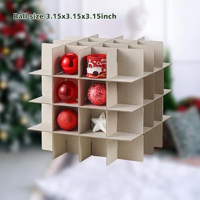 Phedrew Large Christmas Ornament Storage Container Box, Fits up to 128 Pcs-3”Ornaments, Holiday Xmas Ornaments Box with Zipper Closure