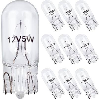 194 Bulb License Plate and Landscape Light Bulbs W5W 12V 5W for Tag Light, Side Marker, Trunk, Brake, Map Light Bulb - T5, T10 Wedge Base Low Voltage Landscape Lighting Bulbs - Long Life 10 Pack