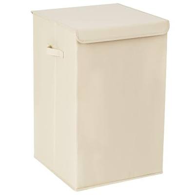 Large Size freestanding Rigid laundry hamper with handles for Grab to Move or Carry, Dustproof Cover, Folding Laundry Basket, Space Saving, 105L, Beige