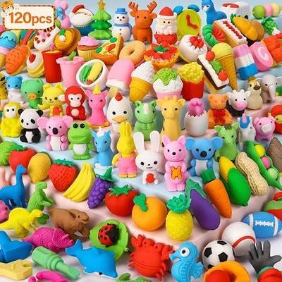 120Pcs Animal Pencil Erasers, Desk Pets & Treasure Box Toys, Classrm Prizes | 3D Mini Puzzle Erasers, Take-Apart Fun, Bulk Party Favors & School Supplies, Easter Egg Fillers, Goodie Bag, Behavior Rewards