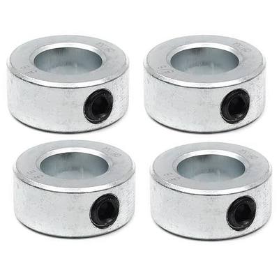 (4-Pack) Zinc Plated Carbon Steel 5/8" Bore Shaft Collars Sets - Screw Style Bore Shaft Collars with 5/8" Bore Size, 1-1/8 Outer Diameter, and 1/2 Width - Suitable for Automotive and Industrial Use