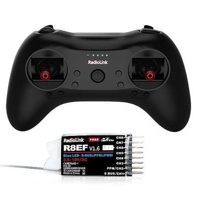 Radiolink T8S 8 Channels 2.4G Pocket RC Transmitter and R8EF RX for Car | Dual Sticks Return APP Setting Portable Radio Controller Built-in Rechargeable for Drone/Airplane/Car/Boat and More (Mode 2)