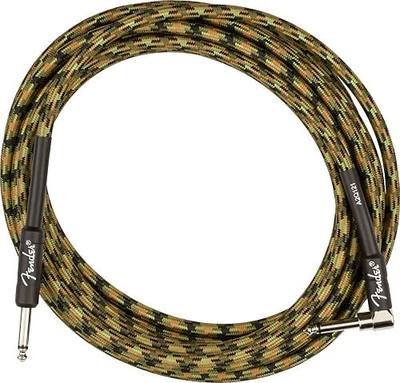 Fender Professional Instrument Cable 18.6ft Straight-Angle Woodland Camo - 1 Pack