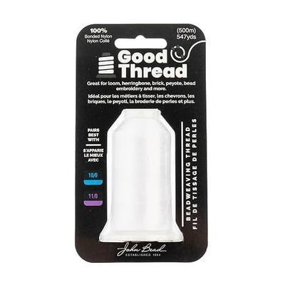 John Bead Good Thread 500m Spool White Bonded Nylon Thread | Beading Thread for Jewelry Making | Durable Nylon Thread for Craft Projects | Bead Weaving Thread | Bead Making Thread