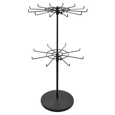 Polmart Heavy Duty Dual Heights (Stand & Tiers) Adjustable Countertop Spinner Display Stand (Black, 2-Tier)