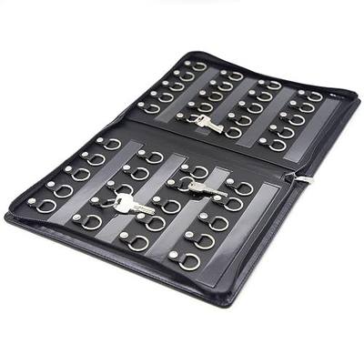 OFFIDIX Large Zippered Key Case,Leather Portable Key Cabinet, 40 Key Hooks Key Organizer,Manager & Landlord Key Holder,Suitable for Real Estate Sales,Hotel Executives, Car Service