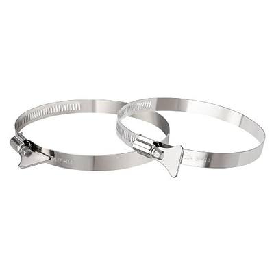 2 Pcs 4 inch Hose Clamp, Adjustable 3 1/2"-4 1/2" Diameter 304 Stainless Steel Easy turn thumb Screw Worm Gear Hose Clamps For Securing Hose, Dryer, Automotive and Mechanical Applications