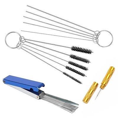 4 PCS Torch Tip Cleaner Set, Welding Torch Tip Cleaner With Drill Bit Torch Tip Cleaner Set For Carbon Carburetor Jet Cleaner With 10 Cleaning Needles, 5 Cleaning Brushes And 1 Scraping Needle
