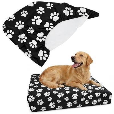 DUKE&LEFTY Furever Dogbed SLIPCOVER-Soft Stretchy Petbed Cover-Universal-Easy to Remove (Zipper Free) -Black/Small