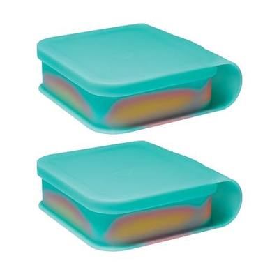 Silipint Silicone Go Go Connected Lid Bowl, Unbreakable, Non-Toxic, Dishwasher Safe (Aurora, 25oz - Pack of 2)