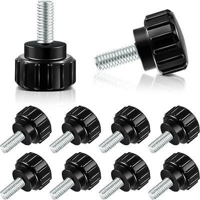 Hotop Threaded Knurled Thumbscrew Monitor Mount Screws on Knobs Monitor Screws Carbon Steel Clamping Knobs Grip Thumb Screw Mounting Thumb Screw, Black(10 Pieces,M4 x 10 mm)