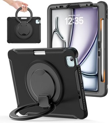 BATYUE Case for iPad Air 11 Inch M2 M3 M4, Air 4th 5th, Black