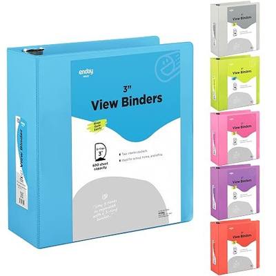 Enday 3 inch Binder (24 Pack - Blue) 3 Ring Binder 3 inch with Clear View Cover and 2 Inside Pocket - for Letter Size 8.5 x 11'' Paper, Ideal for School Supplies, Office, and Home