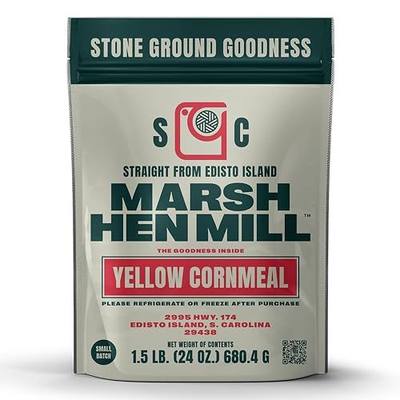 Marsh Hen Mill Stone Ground Yellow Cornmeal | Premium Heirloom Corn Flour | All Purpose Flour For Baking & Cooking | Consistent Results | Grown on Family Farm | Stone Ground Cornmeal | 24 Oz Pack