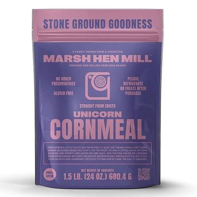 Marsh Hen Mill Unicorn Heirloom Stone Ground Cornmeal | Creamy Texture for Exceptional Cornbread Corn Cakes & Pie Crust | Gluten Free Flour for Instant Quick Meals | Pure All-Natural Corn | 24 Oz Pack