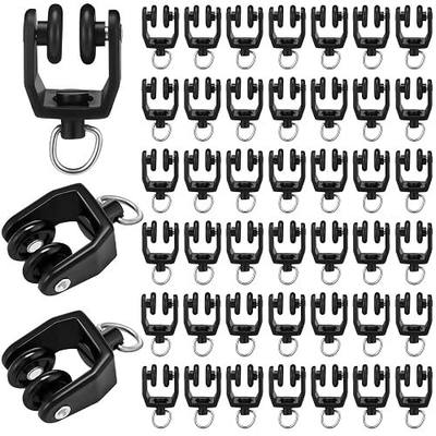 Jetec 25 Pcs Curtain Track Rollers Bulk, Flexible Bendable, Black